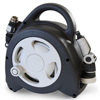 Hozelock Aquabag Maxi Grey Hose Reel With Fittings And Watering Lance (100-010-456)