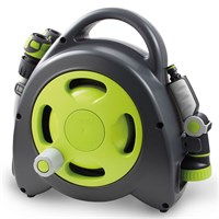 Hozelock Aquabag Maxi Lime Hose Reel With Fittings And Watering Lance (100-010-455)