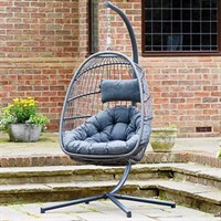 Innovators Holly Folding Outdoor Garden Furniture Egg Chair