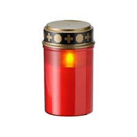 Kaemingk 12.5cm LED Light Up Chruch Candle - Red (482492)