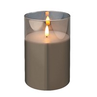 Kaemingk 15cm LED Candle Light Up Christmas Decoration - Smokey Grey (485358)