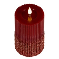 Kaemingk 15cm LED Wax Candle Light Up Christmas Decoration - Oxblood (481432)