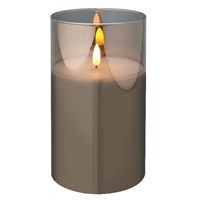 Kaemingk 17.5cm LED Candle Light Up Christmas Decoration - Smokey Grey (485359)