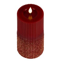 Kaemingk 18cm LED Wax Candle Light Up Christmas Decoration - Oxblood (481437)