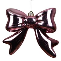 Kaemingk 19cm Christmas Bow Hanging Tree Decoration In Dark Rose (704791)