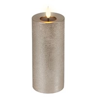 Kaemingk 20cm LED Wax Candle Light Up Christmas Decoration - Light Grey (480566)
