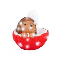 Kaemingk 20cm Light Up Acrylic Christmas Mushroom Decoration - Hedgehog (491337)
