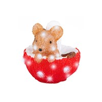 Kaemingk 20cm Light Up Acrylic Christmas Mushroom Decoration - Mouse (491337)