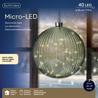 Kaemingk 20cm Micro LED Light Up Hanging Green Christmas Globe (9487598)