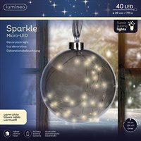 Kaemingk 20cm Sparkle LED Light Up Hanging Anthracite Christmas Globe (9489468)