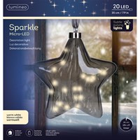 Kaemingk 20cm Sparkle LED Light Up Hanging Anthracite Christmas Star (9489469)