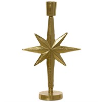 Kaemingk 22cm Christmas Star Candleholder In Gold (202064)