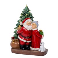 Kaemingk 24.5cm Light Up Santa & Mrs Claus Standing Christmas Table Piece (488259)
