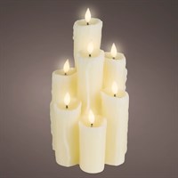 Kaemingk 27.5cm Seven LED Wax Candles Christmas Decoration - Cream (481705)