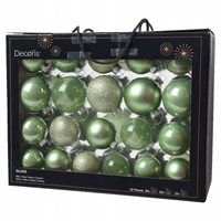 Kaemingk 42 Glass Christmas Tree Hanging Baubles - Matcha Green (9149295)