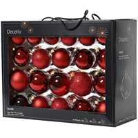 Kaemingk 42 Glass Christmas Tree Hanging Baubles - Oxblood (9149253)