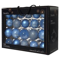 Kaemingk 42 Glass Christmas Tree Hanging Baubles - Sky Blue (9149299)