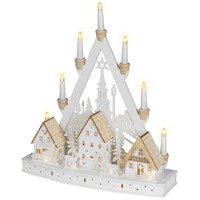 Kaemingk 49cm 7 Candle White Christmas Village Window Light Bridge (484590)