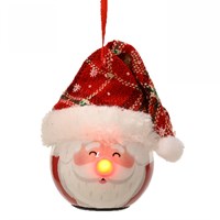 Kaemingk 8cm LED Nose Light Up Christmas Bauble Decoration - Santa (708385)