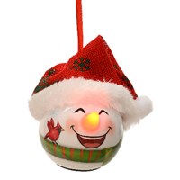 Kaemingk 8cm LED Nose Light Up Christmas Bauble Decoration - Snowman (708385)
