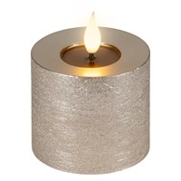 Kaemingk 9cm LED Wax Candle Light Up Christmas Decoration - Light Grey (480561)