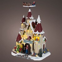 Kaemingk Animated Light Up Castle Christmas Village Scene 45cm (502042)
