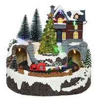 Kaemingk Animated Light Up Festive House Christmas Village Scene 19cm (484378)