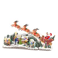 Kaemingk Animated Light Up Festive Sleigh Ride Christmas Village Scene 97cm (501223)