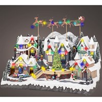 Kaemingk Animated Light Up Train Station Christmas Village Scene 37cm (501240)