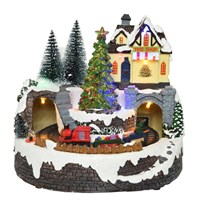 Kaemingk Animated Light Up Tree Shop Christmas Village Scene 19cm (484378)