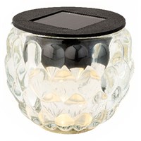 Kaemingk Solar Glass Garden Table Light - Transparent - Bobble (894774)