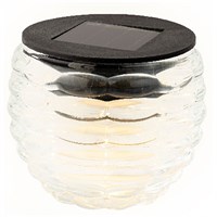 Kaemingk Solar Glass Garden Table Light - Transparent - Ribbed (894774)