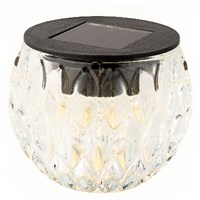 Kaemingk Solar Glass Garden Table Light - Transparent - Ridge (894774)