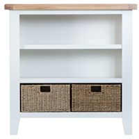 Interior Furniture - Wentworth Small Wide Bookcase White