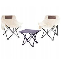 Koopman 2 Cream Chairs & Table Foldable Camping Set (R22000300)