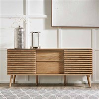 Larvik Natural Ecalyptus Wood 2 Door 2 Drawer Sideboard Interior Furniture Unit