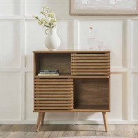 Larvik Natural Ecalyptus Wood 2 Door 2 Shelf Interior Furniture Unit
