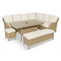 Leisuregrow Monte Carlo Sand L-Shape Corner Modular Outdoor Garden Furniture Set