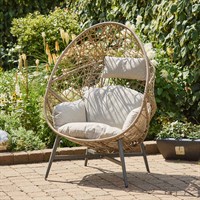 Leisuregrow Monte Carlo Sand Single Cocoon Outdoor Garden Standing Egg Chair