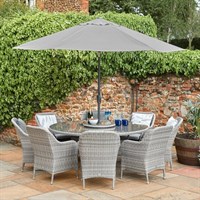 Leisuregrow Monte Carlo Stone 8 Seat Dining Outdoor Garden Furniture Set