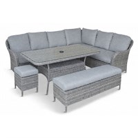 Leisuregrow Monte Carlo Stone L-Shape Corner Modular Outdoor Garden Furniture Set