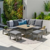 Leisuregrow Monza Square Modular Outdoor Garden Furniture Set with Adjustable Table
