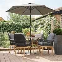 Leisuregrow Peru 4 Seat Round Outdoor Garden Furniture Dining Set