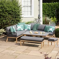 Leisuregrow Peru L-Shape Modular Outdoor Garden Furniture Dining Set