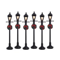 Lemax Christmas Village - Gas Lantern Street Lamp Set of 6 Battery Operated Accessories (64499)