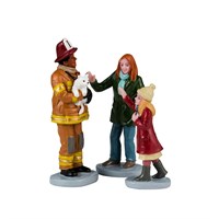 Lemax Fireman To The Rescue Set Of 3 Christmas Figurines (42325)