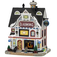Lemax Glassworks LED Christmas Building with Adaptor (45245-UK)