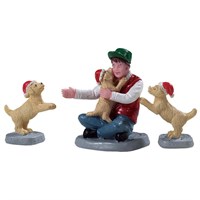 Lemax New Puppies - Set of 3 Christmas Figurines (92778)
