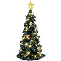 Lemax Snowy Christmas Tree, Clear Light Battery Operated LED Christmas Table Piece (54526)
