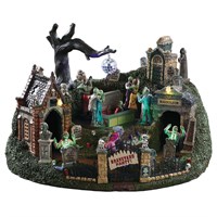 Lemax Spooky Town Graveyard Party LED Halloween Building With Adaptor (94488-UK)